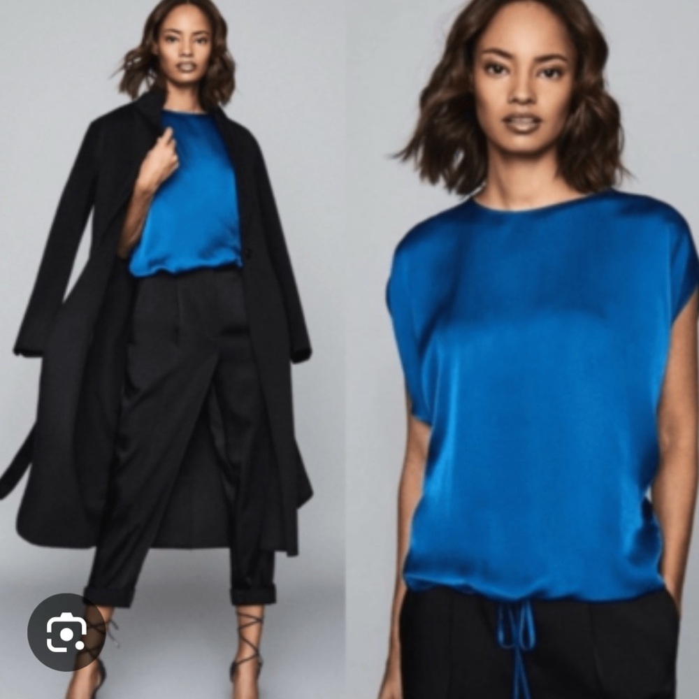 REISS Gemstone Blue Maggie top NEW